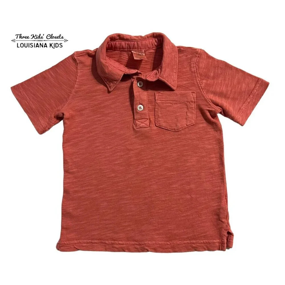 Carter's 18m Rust Red Slub Cotton Polo Shirt